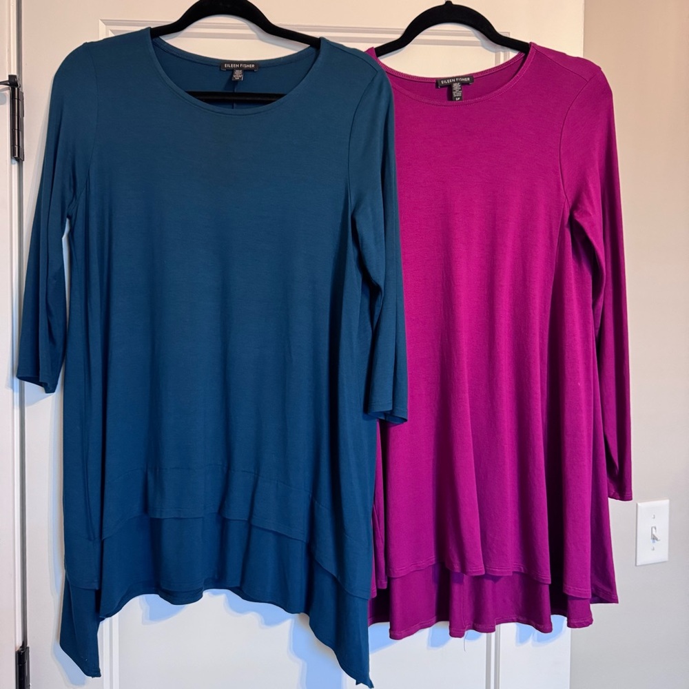 Eileen Fisher Viscose Spandex Long Sleeve tunic Blouse bundle size small